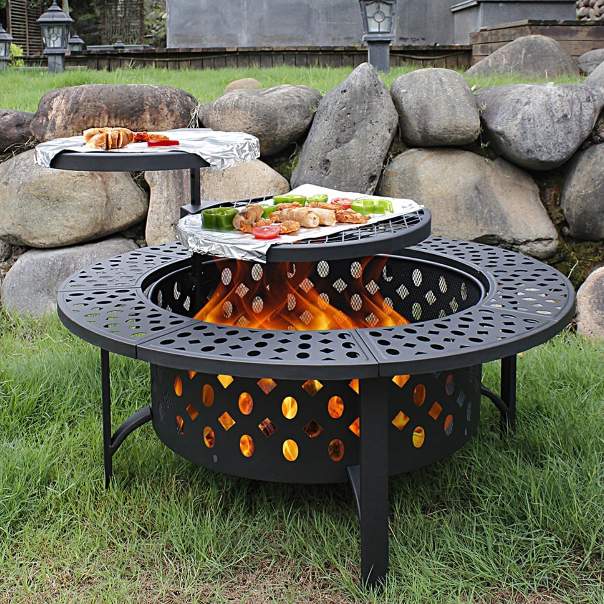 Outdoor Furniture Fire Pit - Extra Large Wood Burning Fire Pit