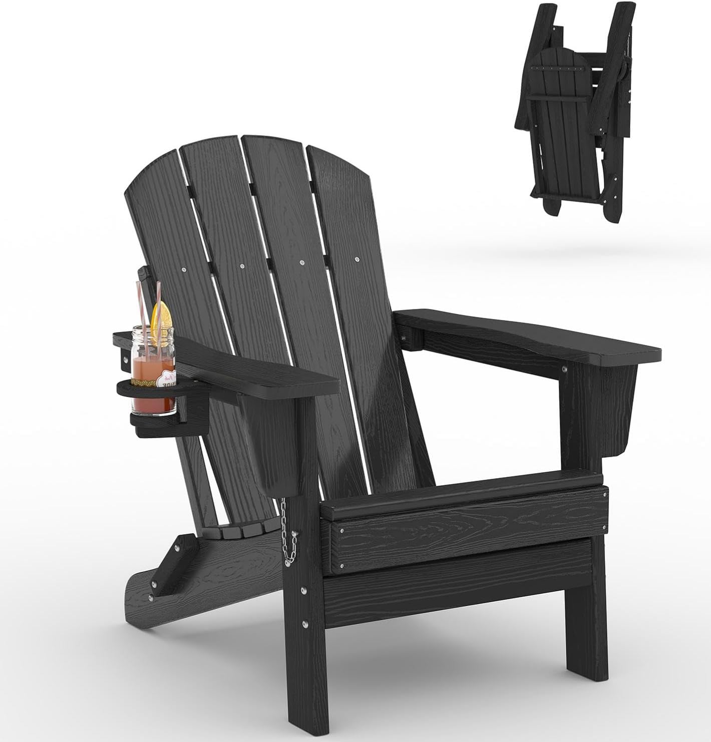 Outdoor Furniture Fire Pit - Folding Adirondack Chair HDPE Plastic Outdoor