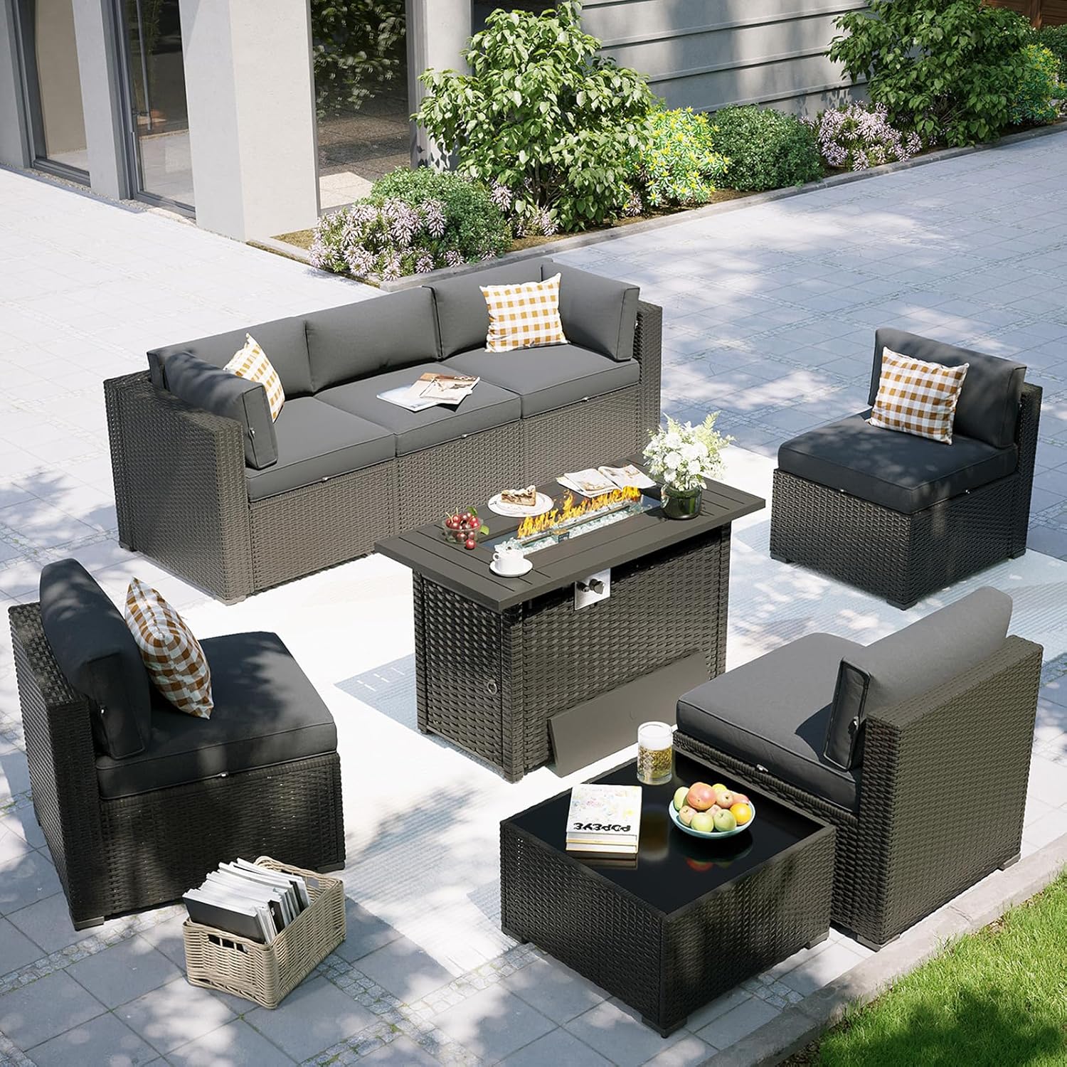 Outdoor Furniture Fire Pit - Patio Furniture Set with Fire Pit