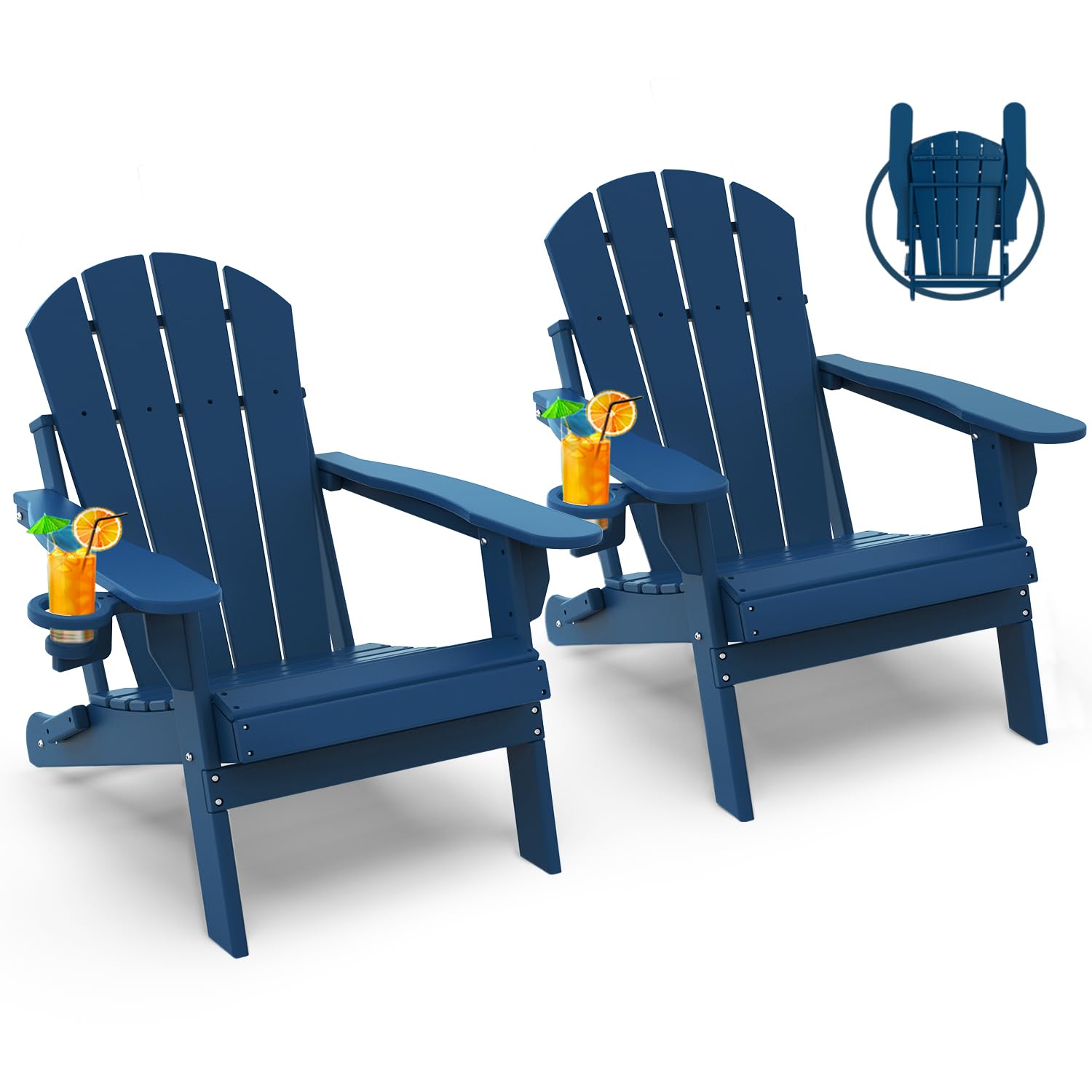 Outdoor Furniture Fire Pit - Chair Set 2, Folding All Weather