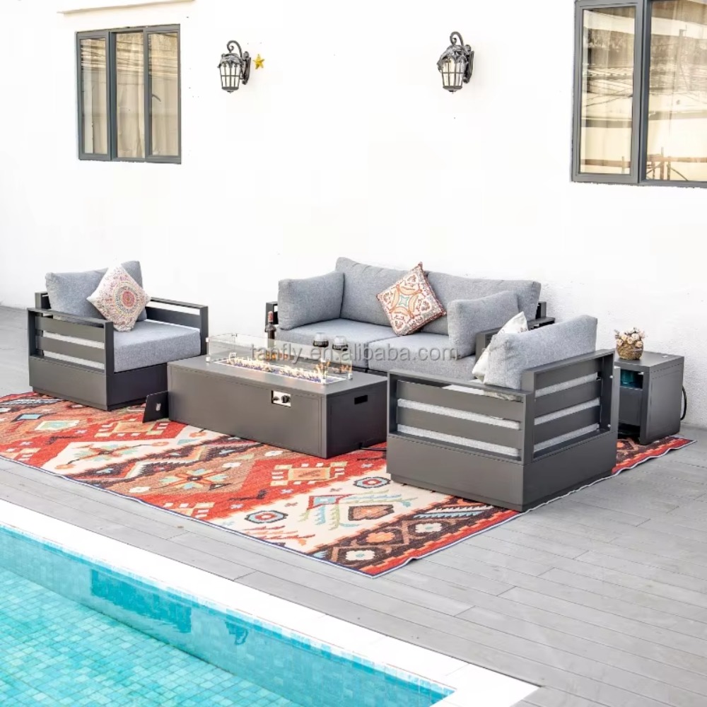 Outdoor Furniture Fire Pit - Villa Hotel Outdoor Furniture Set Modern
