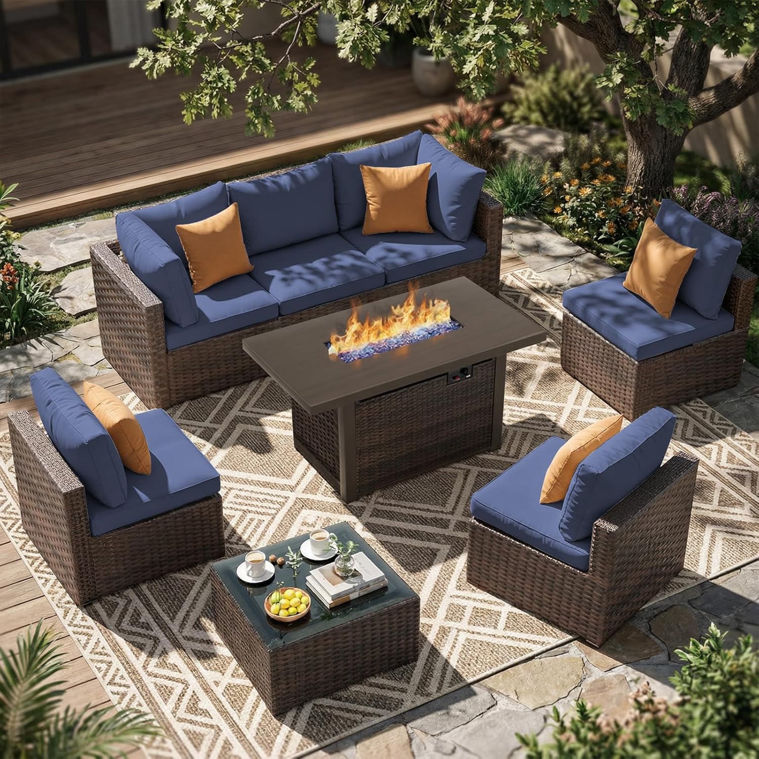 8 Pieces Patio Furniture Sets  - огляд і ціна Outdoor Furniture Fire Pit