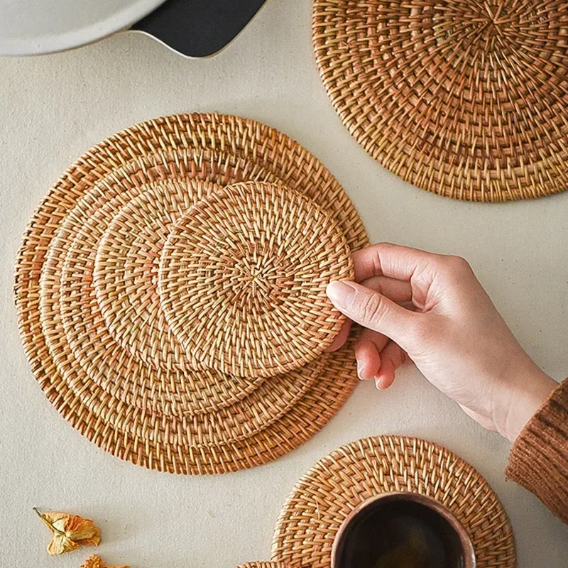Handmade Round Rattan Coasters - огляд і ціна Outdoor Furniture Cafe