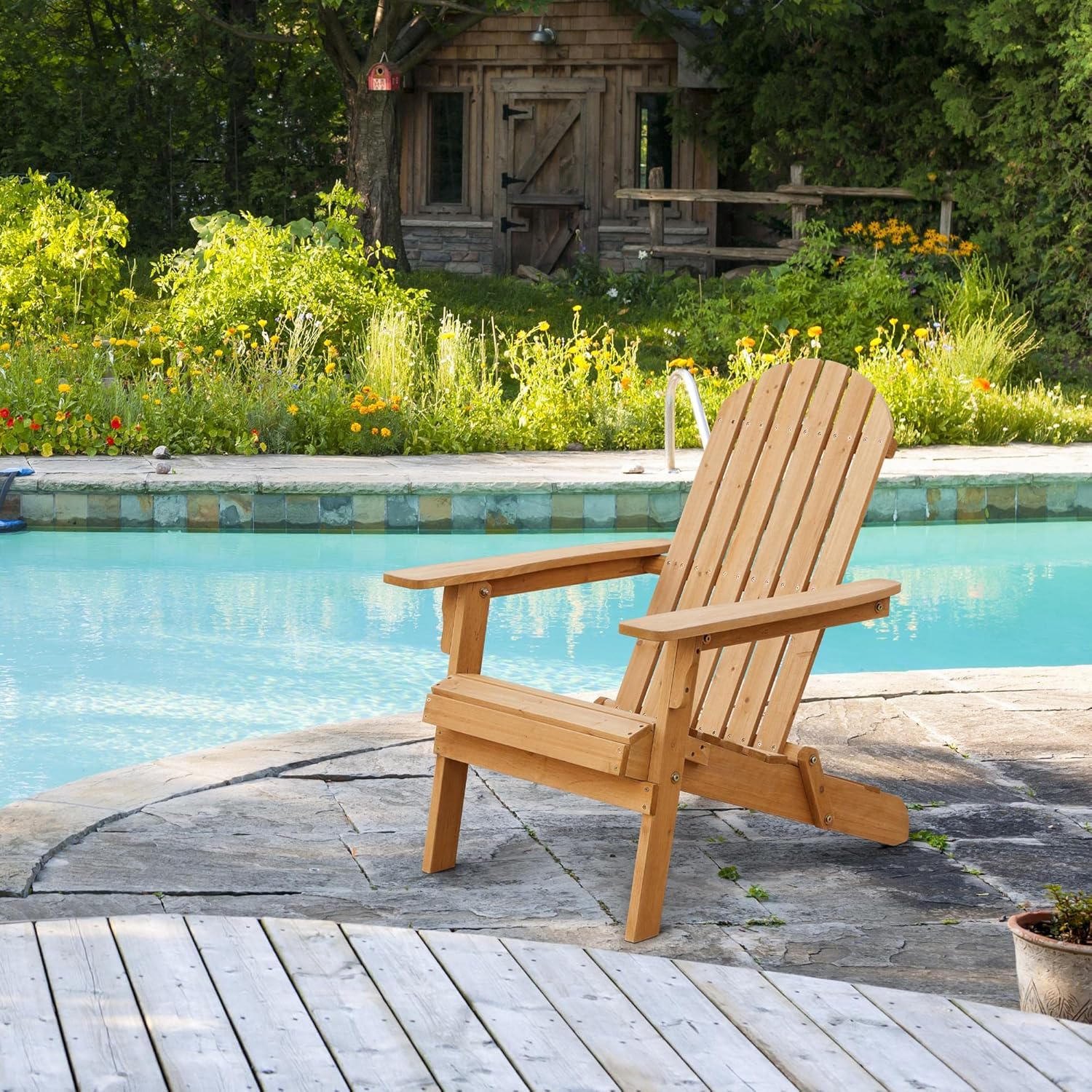 Folding Adirondack Chair Set o - огляд і ціна Outdoor Furniture Fire Pit