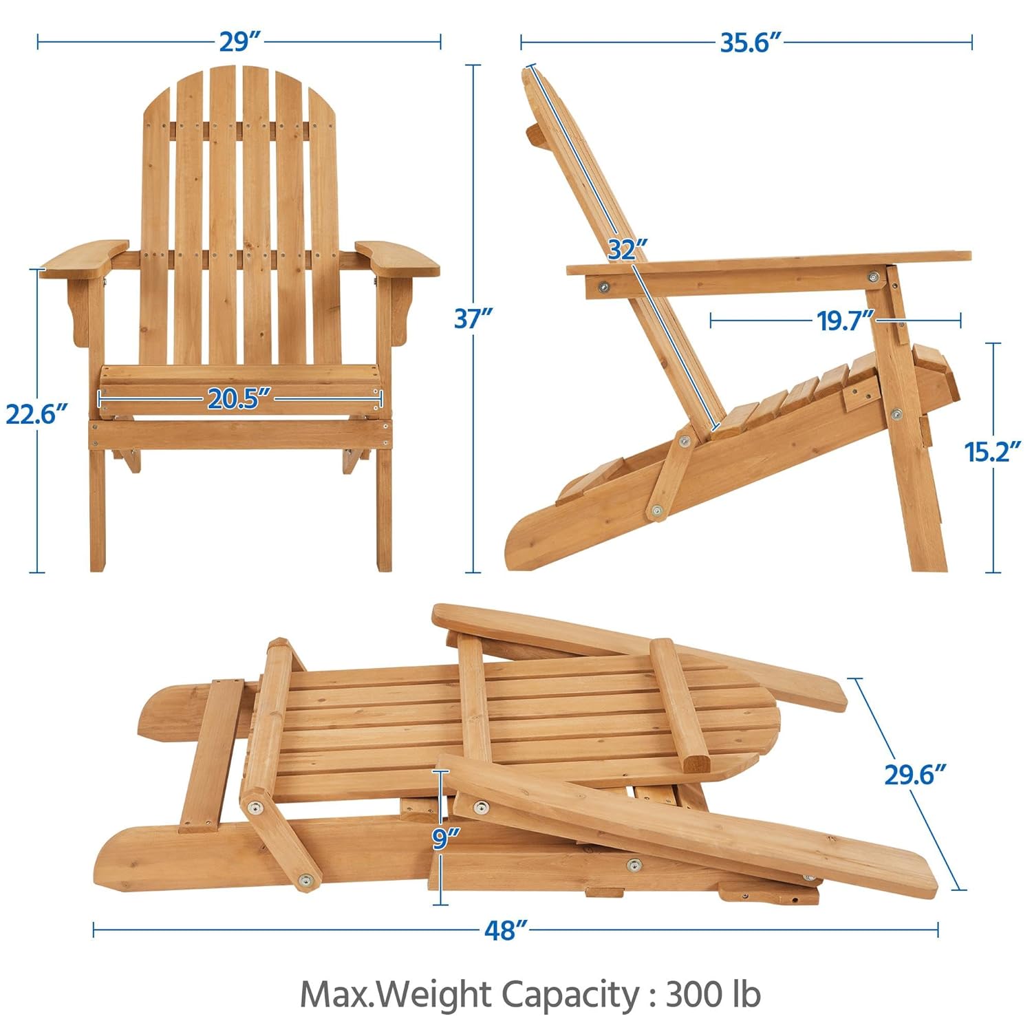 Folding Adirondack Chair Set o - огляд і ціна Outdoor Furniture Fire Pit