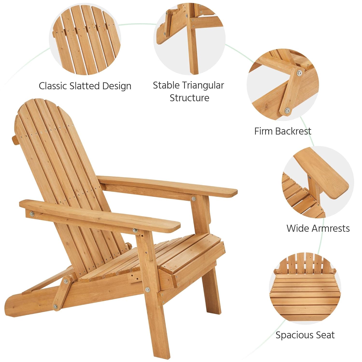 Folding Adirondack Chair Set o - огляд і ціна Outdoor Furniture Fire Pit