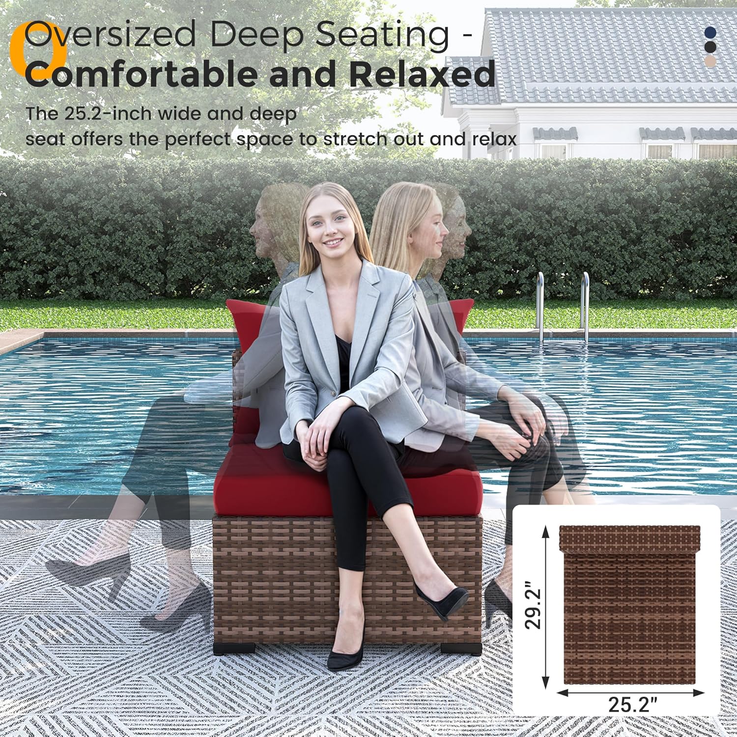 8pc All-Weather Wicker Section - огляд і ціна Outdoor Furniture Fire Pit