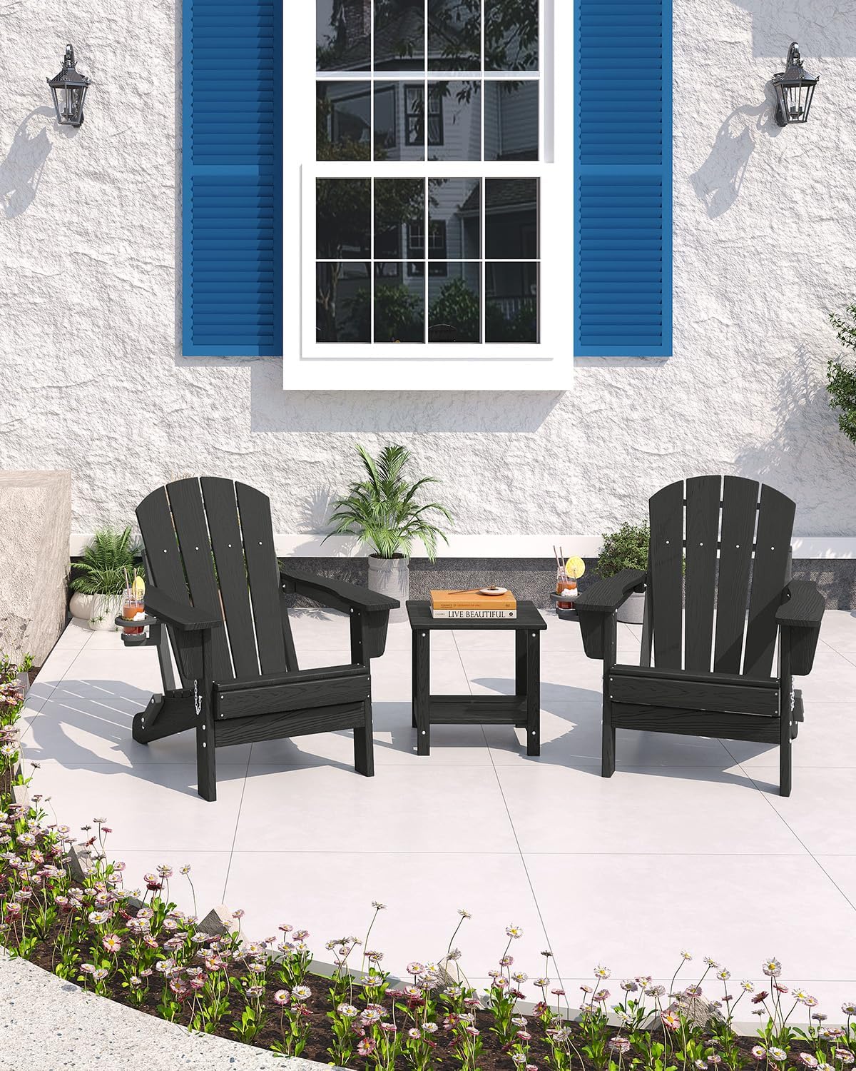 Folding Adirondack Chair HDPE  - огляд і ціна Outdoor Furniture Fire Pit