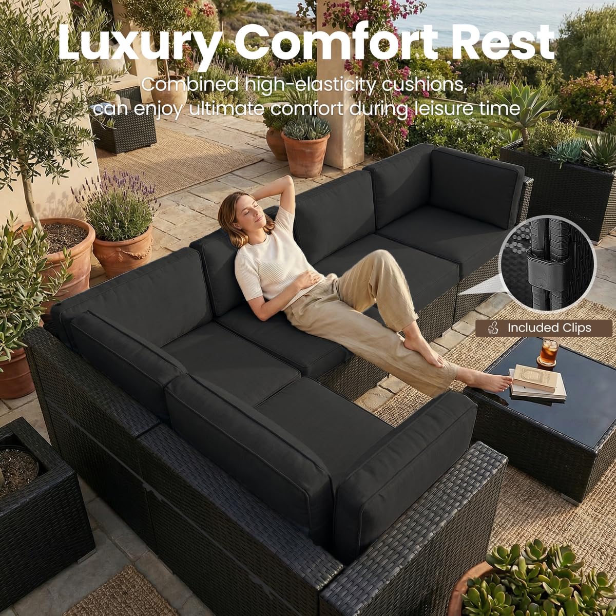 8 Pieces Patio Furniture Set w - огляд і ціна Outdoor Furniture Fire Pit
