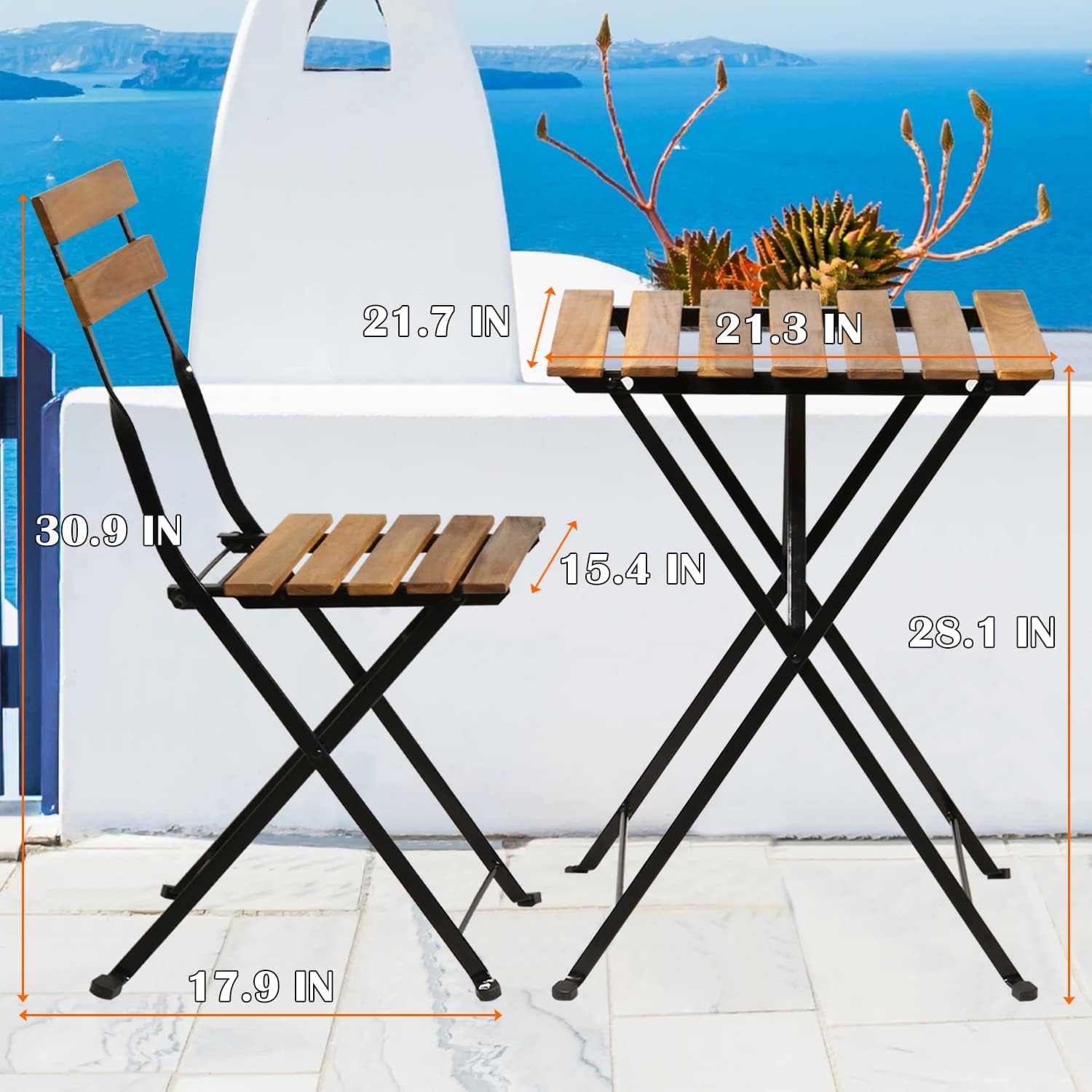 Natural wood 3-piece folding p - огляд і ціна Outdoor Furniture Sofa