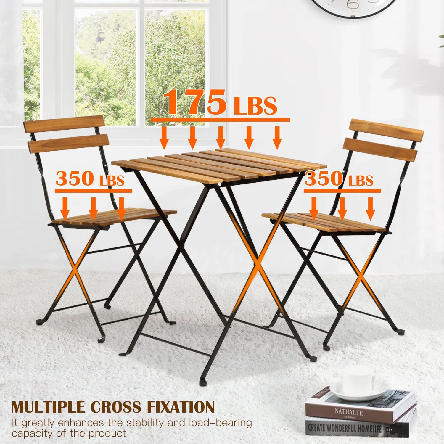 Natural wood 3-piece folding p - огляд і ціна Outdoor Furniture Sofa
