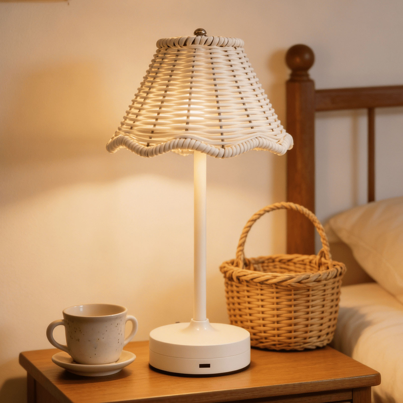 LED Vintage Rattan Table Lamp  - огляд і ціна Outdoor Furniture Cafe