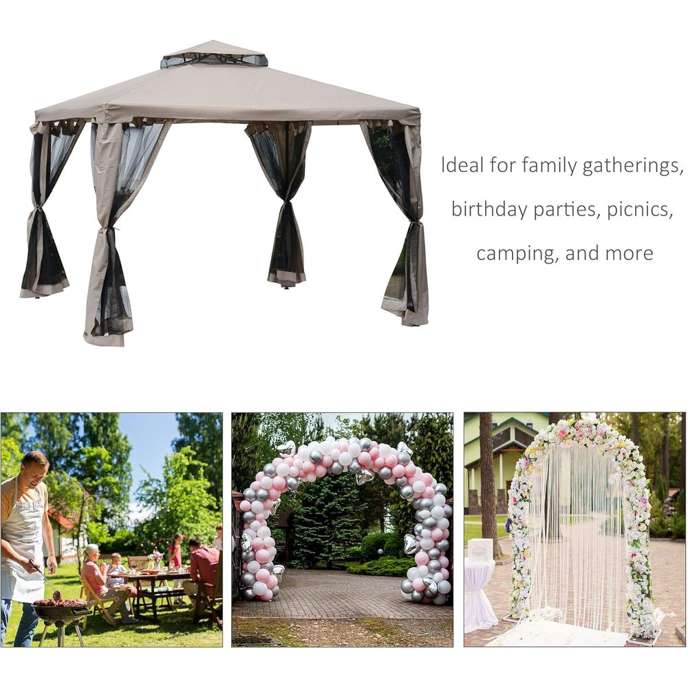 9.6' x 9.6' Patio Gazebo, Outd - огляд і ціна Outdoor Furniture Sofa