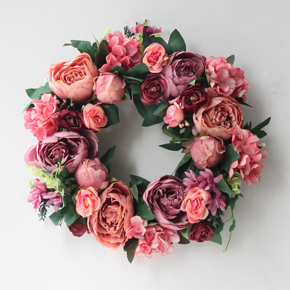 Artificial Peony Wreath Garlan - огляд і ціна Outdoor Furniture Cafe