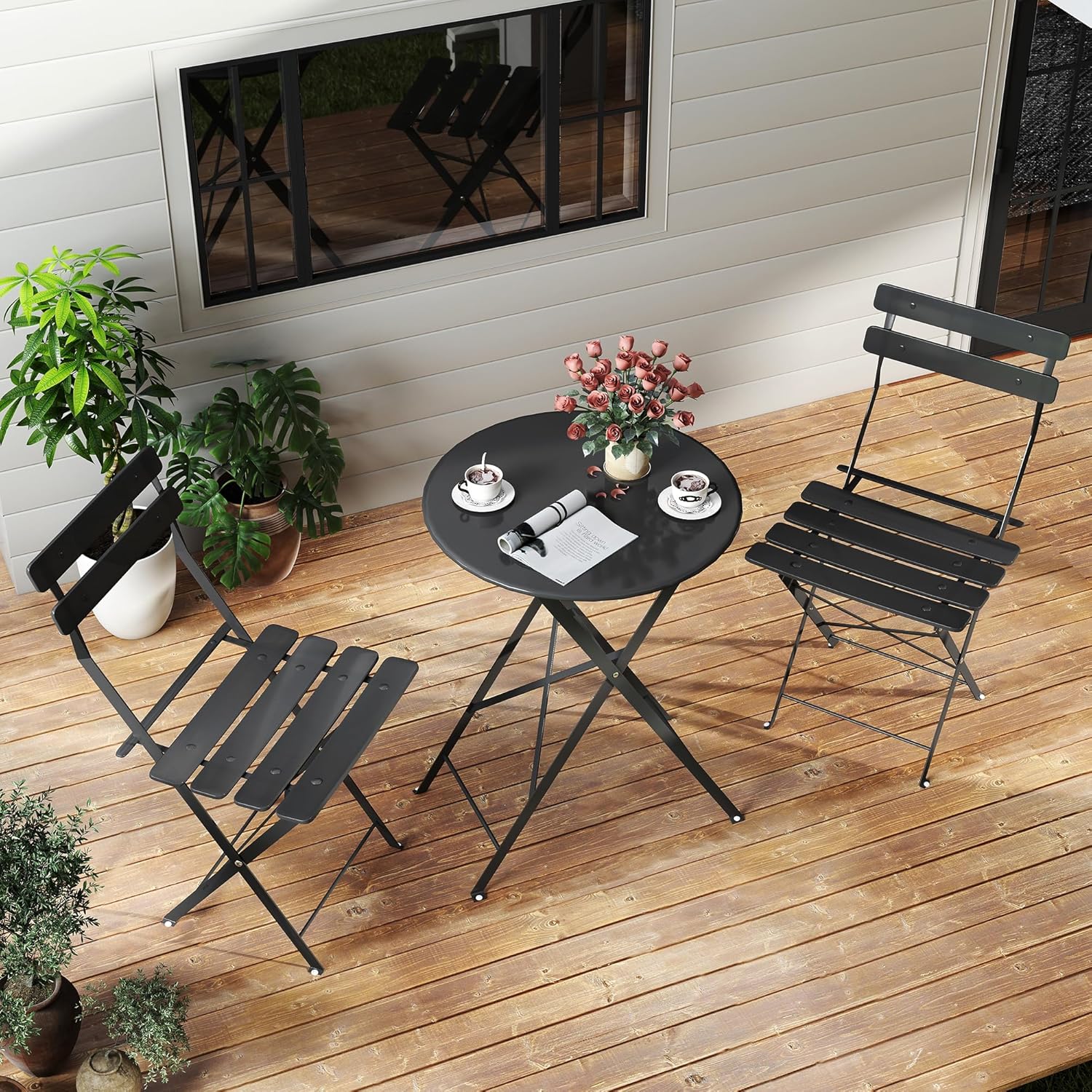Space-saving black 3-piece fol - огляд і ціна Outdoor Furniture Sofa