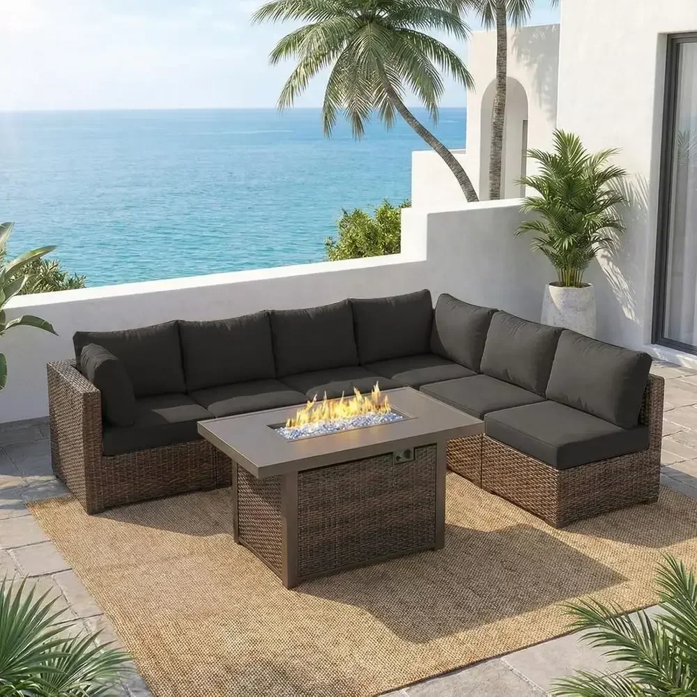 7-Piece Outdoor Patio Furnitur - огляд і ціна Outdoor Furniture Fire Pit