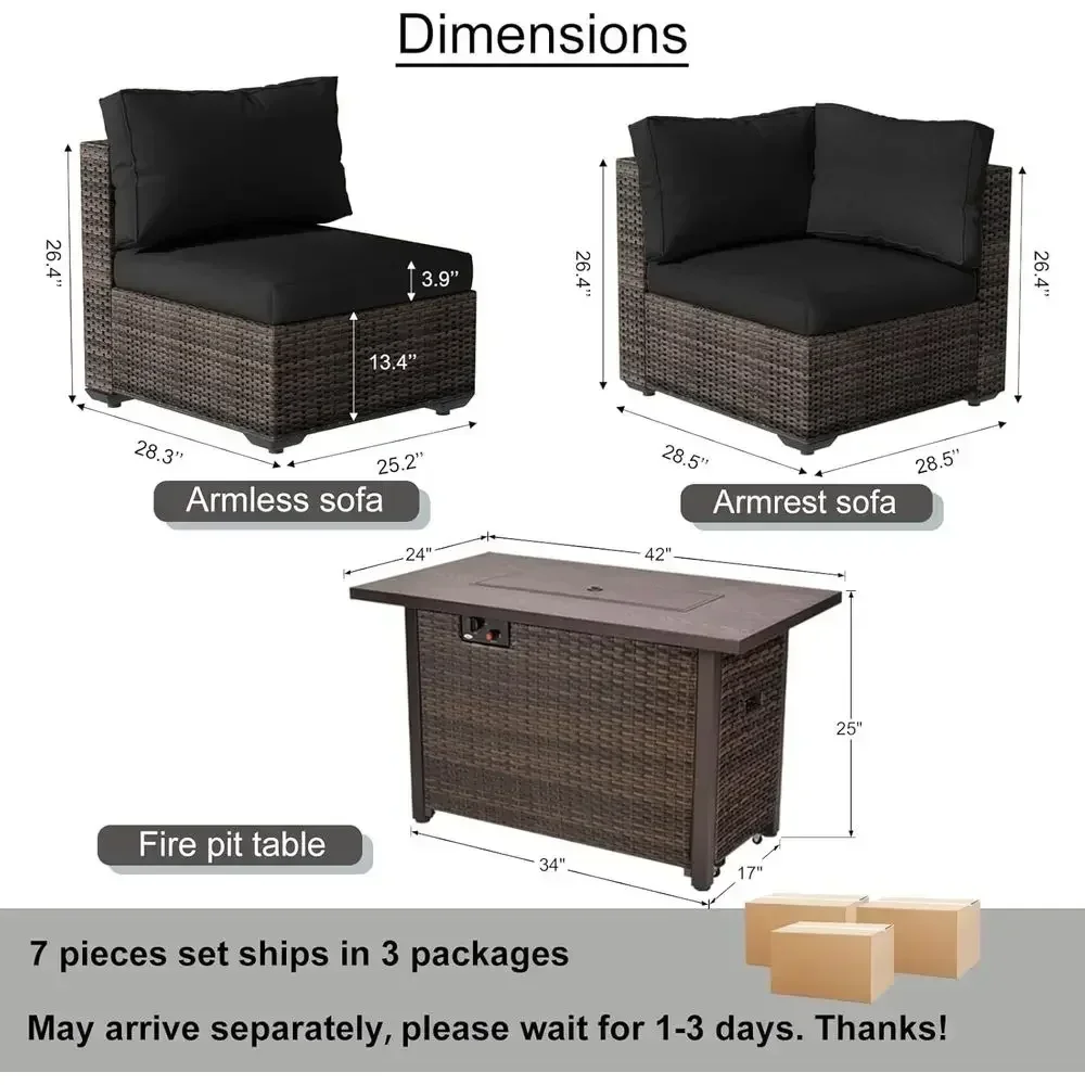 7-Piece Outdoor Patio Furnitur - огляд і ціна Outdoor Furniture Fire Pit
